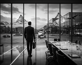 SHS Consultant in a meeting room looking out to the mountains